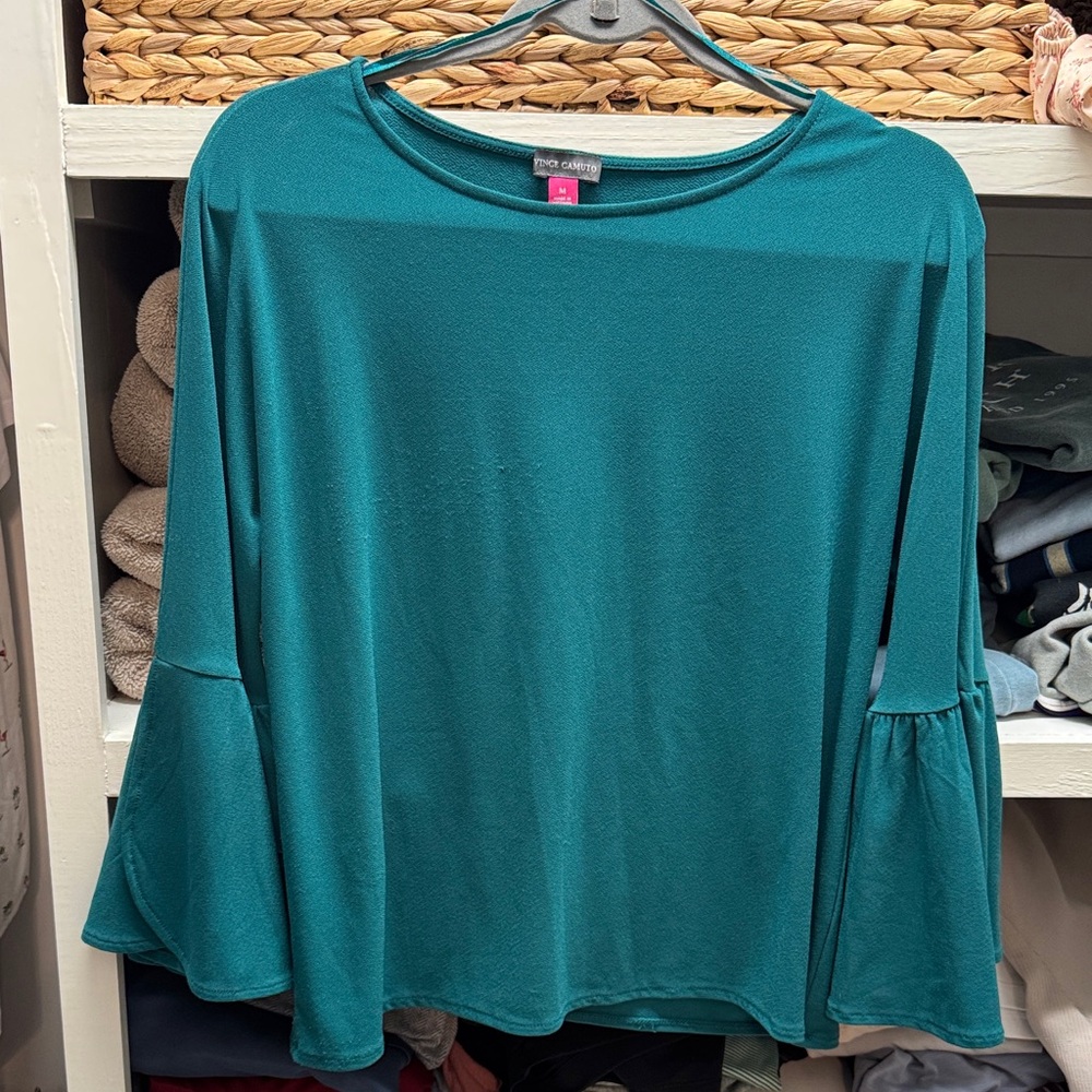 Vince Camuto Teal Bell Sleeve Blouse